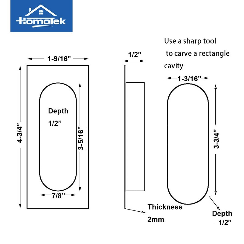 HOMOTEK 4 Pack 120mm Flush Sliding Closet Door Pulls, Recessed
