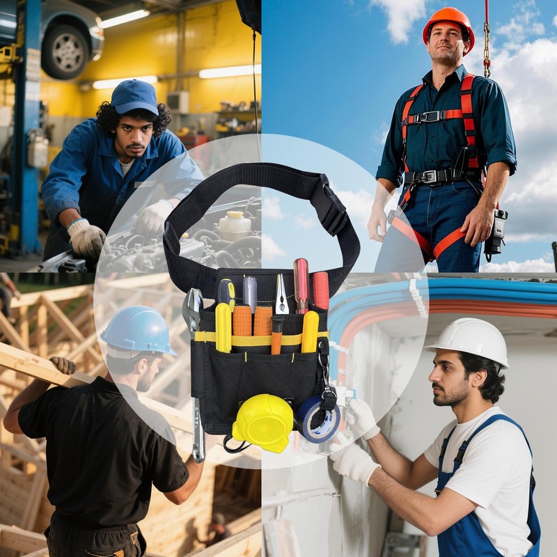 Electrician Tool Pouch, Utility Tool Belts for Men with Metal