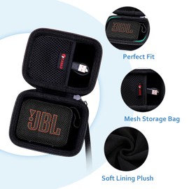 XANAD Hard Case for JBL GO 4/ GO 3 Portable Bluetooth Speaker - Travel Protective Carrying Storage Case Bag(Black)