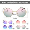 CWPFVQA Pack of 4 Sunglasses with Round Frame and Colour