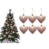 6pc Large Heart Xmas Baubles (Matte) - Great Christmas Tree
