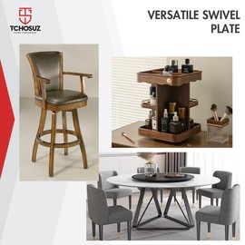 TCHOSUZ 2Pack Heavy Duty Bar Stool Swivel Plate, 8 Inch Swivel Chair Base with Solid Ring of Ball Bearings, 400lbs Capacity Chair Swivel Bracket Replacement Parts for Barstools Recliner Chair Sofa