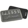 Hazard 4 Press/Arabic Rubber 3D Velcro On Patch, Black/Grey