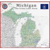 Tiger Moon Michigan State Map - 17.7 x 16.5 Inches,
