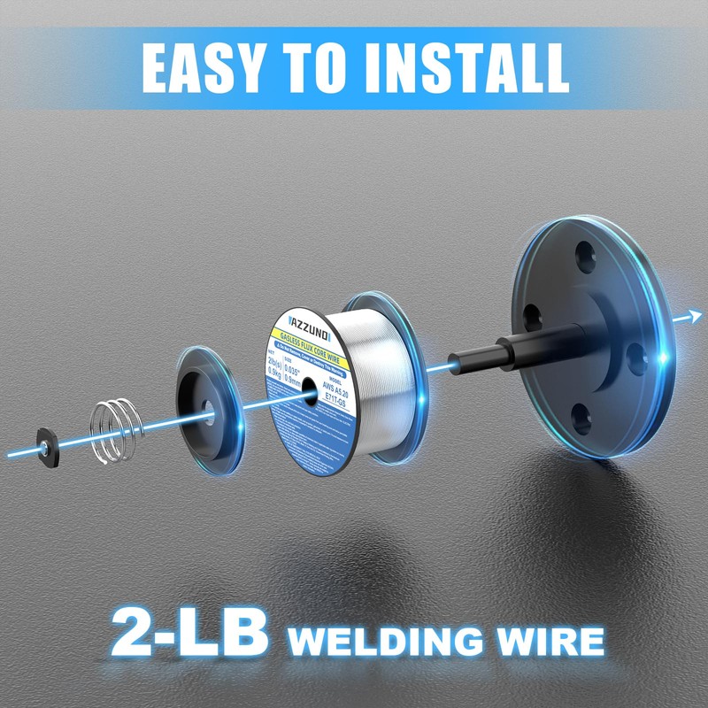 AZZUNO Flux Core Mig Welding Wire, E71T-GS Mild Steel Gasless