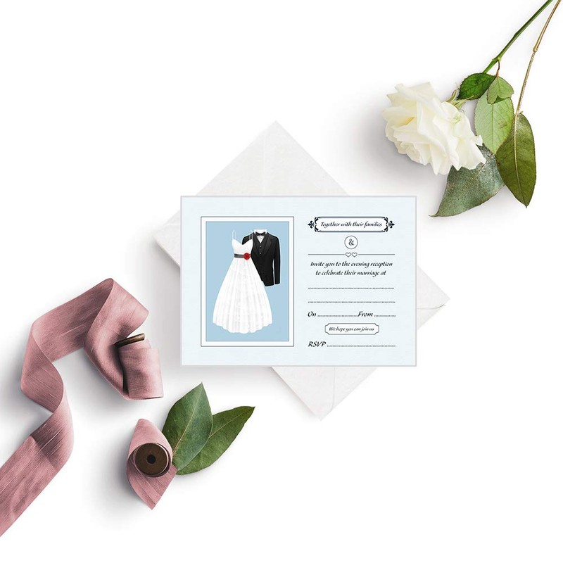 Wedding Evening Invitations - White Envelopes - Pack of 15