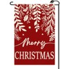 Floral Merry Christmas Garden Flag 12x18 Inch Vertical Double Sided