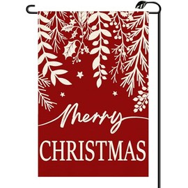 Floral Merry Christmas Garden Flag 12x18 Inch Vertical Double Sided Winter Xmas Red Small Flags Farmhouse Outside Decoration For Yard SD13
