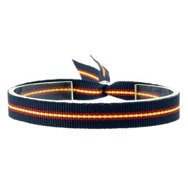 BDM Navy Blue Fabric Spanish Flag Adjustable Bracelet for Men and Women, Ancho 15 centímetros, Fabric