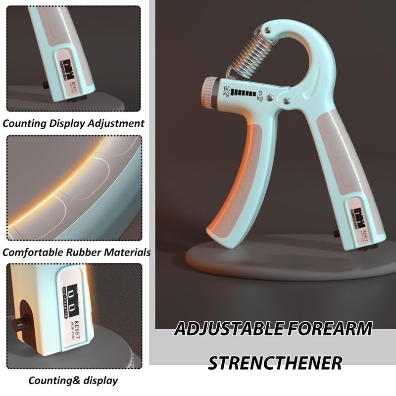 Hand Grips Strengthener with Count, Finger Handgrip Wrist Squeezer Exerciser