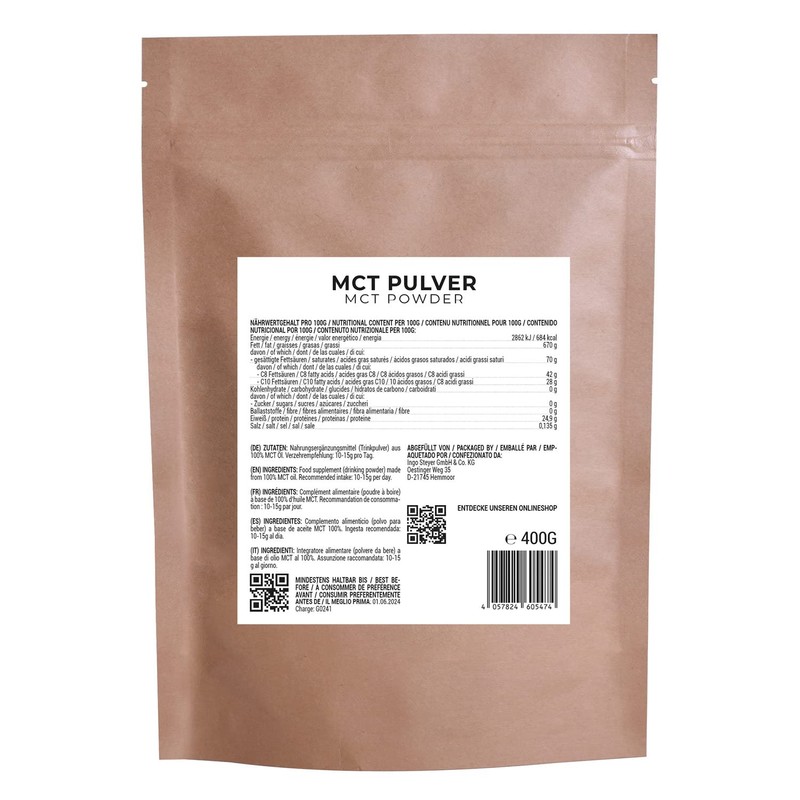 MCT Powder, 400 g, Premium Quality, Perfect for a Keto