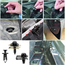 Uolor 100 Pieces Tin Nut Screw Nut Clip Kit, Car Body Undertray Fender Screws, Metal U Type Mounting Clip, Mudguard Clip, Sheet Metal Nuts Mounting Clips for Car