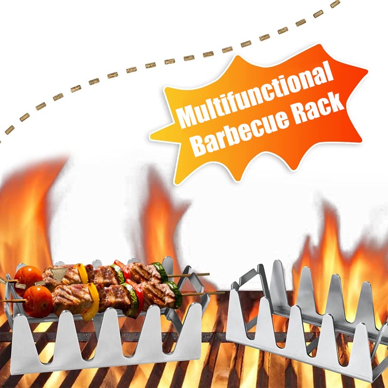 Kebab Rack Stainless Steel Shish Kebab Skewers Rack Universal Barbecue