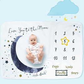 Baby Monthly Milestone Blanket for Girl or Boy,40x60inch Baby Photo Background Blanket,European Design,Gender Neutral for Newborn Girl & Boy