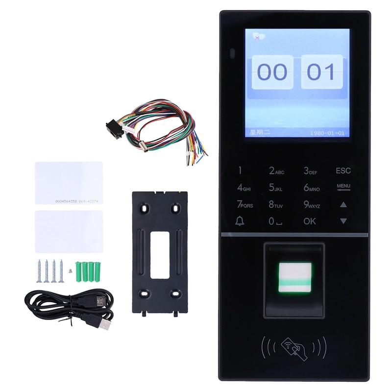 Access Control Attendance 2‑in‑1 Machine TCP/IP Fingerprint Password Card 2.4in