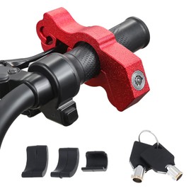 Windance Motorcycle Anti Theft Lock,Heavy Duty Front Brake Lock,Throttle Grip Clutch Brake Lever Handlebar Lock for Protection (Red, L)