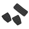 3pcs Clutch Brake Accelerator Pedal Pad Kit Rubber Black Flexible