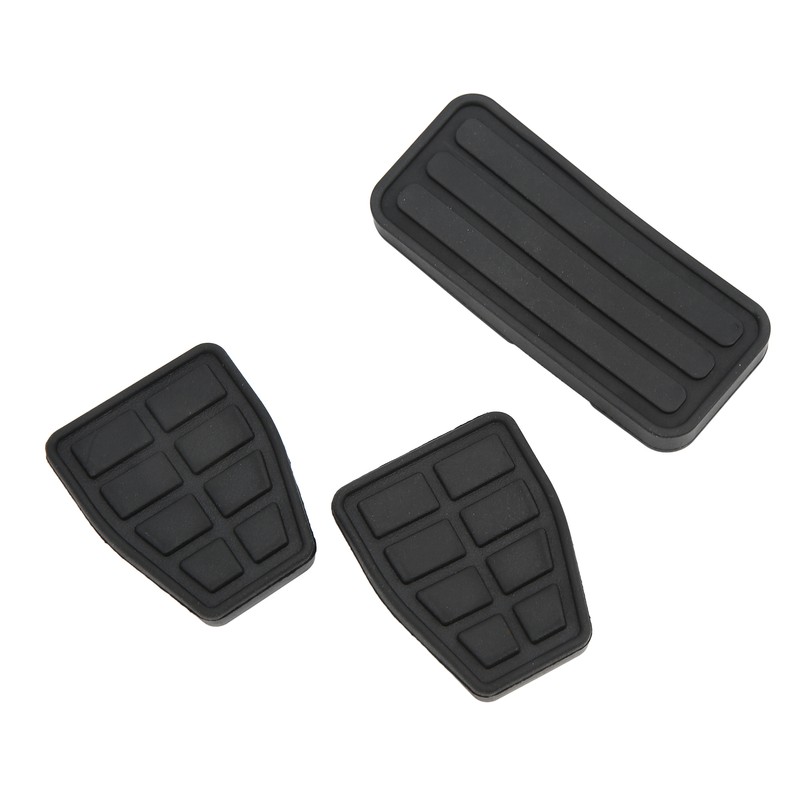 3pcs Clutch Brake Accelerator Pedal Pad Kit Rubber Black Flexible