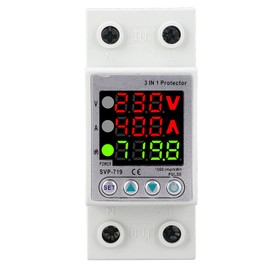 Adjustable Voltage Protector Self Resetting Smart Over Under Voltage Protective Device with Power Display AC230V 1‑40A (SVP‑719‑40A N)