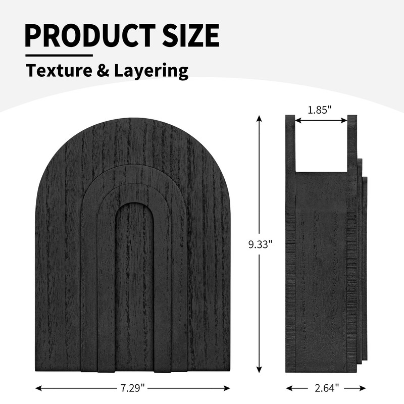 2 Pack Black Wooden Wall Vase for Pampas Grass and