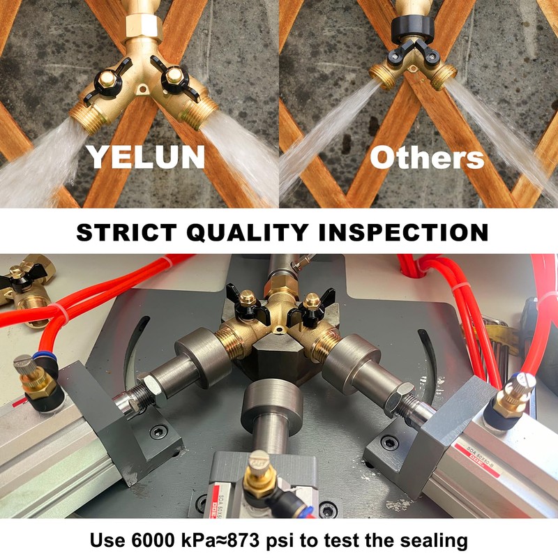 YELUN Garden Hose Splitter Full Flow Splitter No Restricted-Flow Connector