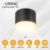 URing LED Surface-Mounted Spotlights, 3000 K Ceiling Spotlights, Black, Includes