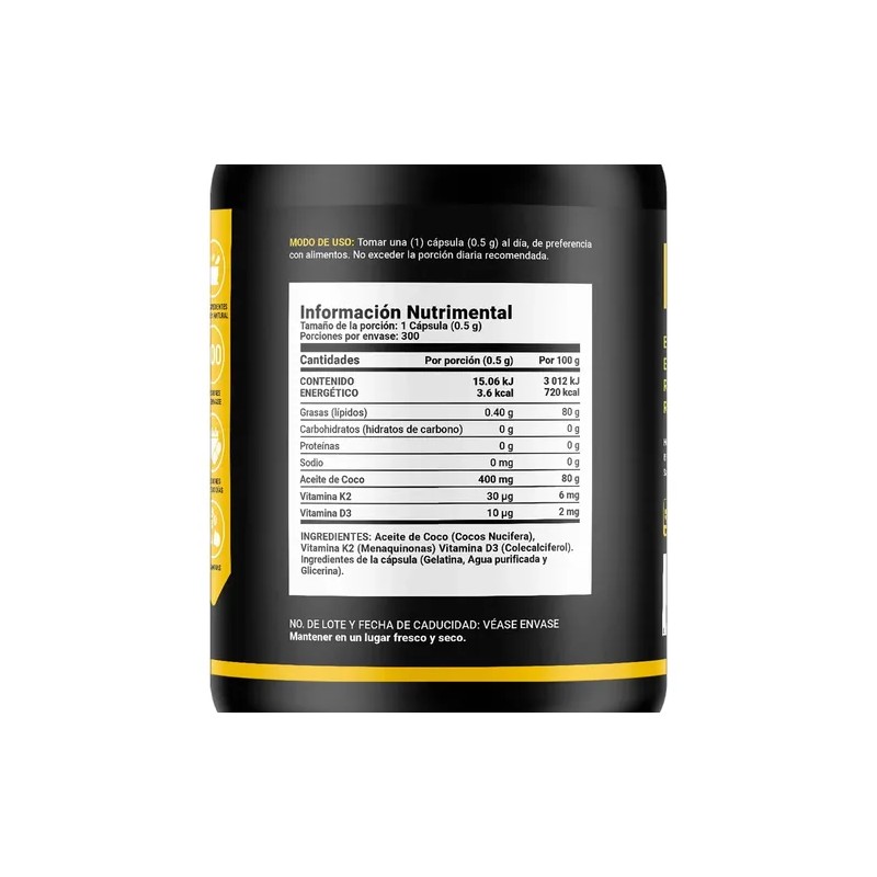 Pack 2 B Life Aceite Coco Vitamina D3 Y K2
