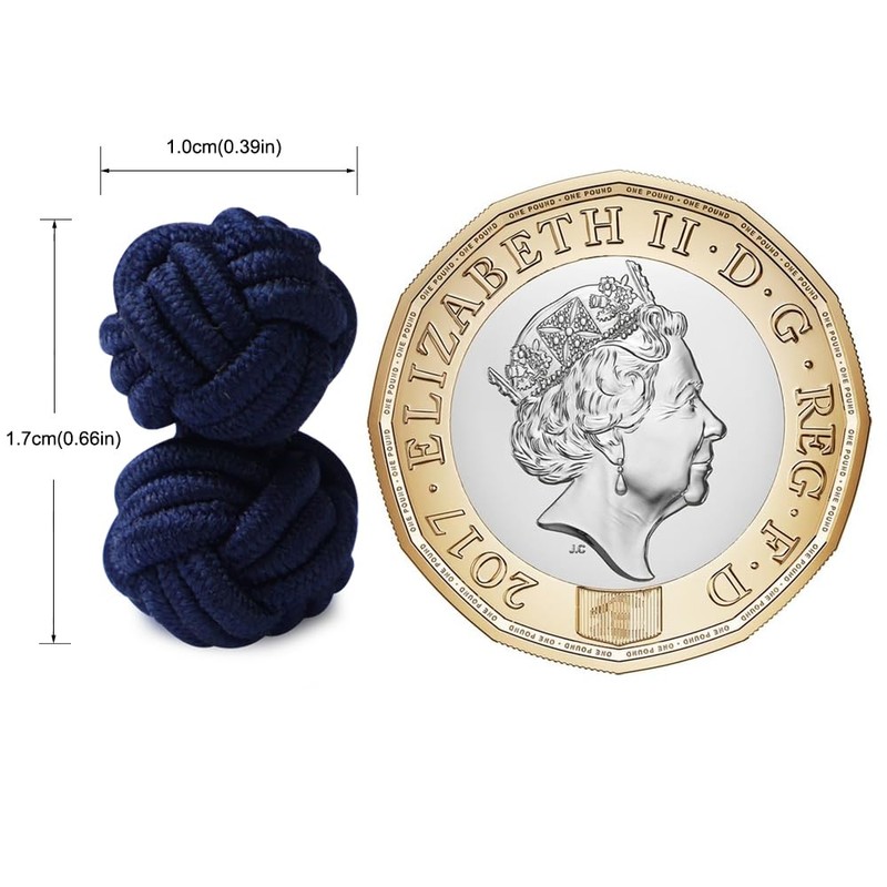 HONEY BEAR Silk Knot Cufflinks Fabric for Mens Shirt for