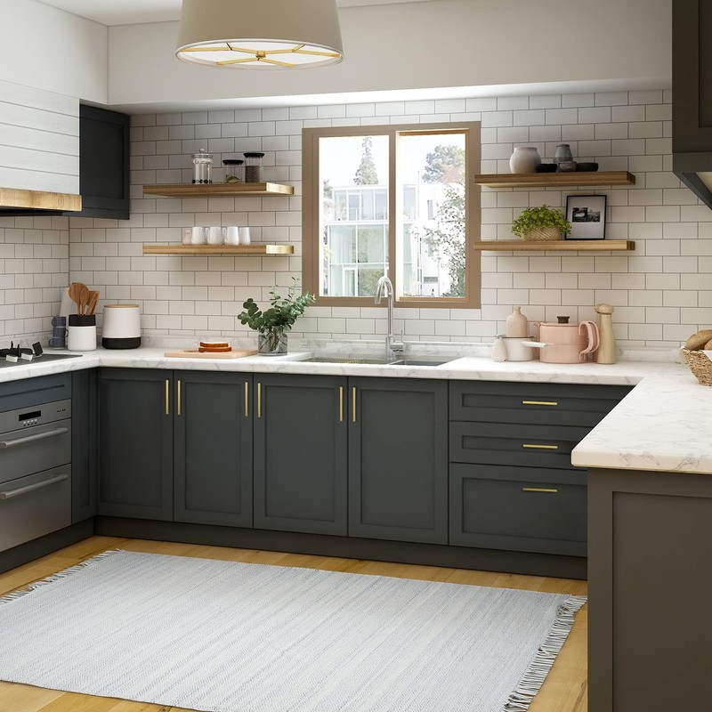 Ravinte 30 Pack 6-1/4 Inch Kitchen Square Cabinet Handles Brushed