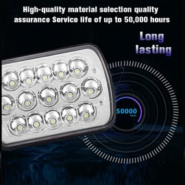 2PCS 7x6 5x7 H6054 LED Headlights High Low Beam Sealed Headlamps DOT 120W 8400LM Compatible with Cherokee XJ Wrangler YJ Comanche MJ GMC Savana Safari Ford Replacement Black