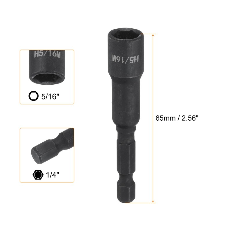 sourcing map Magnetic Nut Driver 5/16" x 1/4" Quick Change
