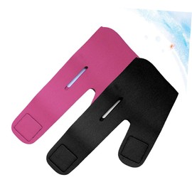 Healeved 2pcs Face Lifting Mask Chin Strap Thin Face Bandage for Facial Slimming and Skin Firming Black Rosy