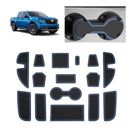 SKTU Door Slot Mat for 2022 2023 2024 2025 2026 Ford Maverick Accessories Door Groove Gate Pad 15Pcs Fit 2022-2025 2026 Ford Maverick Door Compartment Cup Console Liners Maverick Floor Liners (Blue)