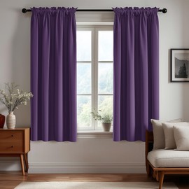 Deconovo - Cortinas opacas para recámara, aislamiento térmico, cortinas de oscurecimiento de habitación, 2 paneles para ventanas pequeñas/habitación de los niños, parte superior con bolsillo para