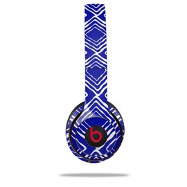 WraptorSkinz Skin Compatible with Beats Solo 4, Solo 3 and Solo 2 Wireless Headphones - Wavey Royal Blue - Decal Vinyl Wrap (Headphones NOT Included)
