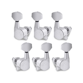 Rubatone Locking Guitar String Tuning Pegs Sealed Guitar Machine Heads Tuners Tuning Keys 3 Left 3 Right for Electric Guitar or Acoustic Guitar Chrome.