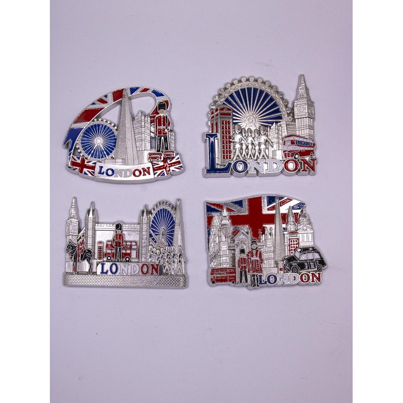 12 London Souvenirs Metal Fridge Magnets British Union Jack England
