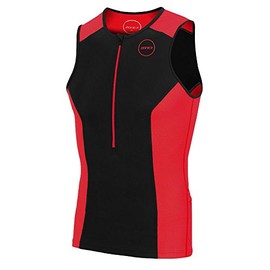 ZONE3 Mens Aquaflo+ Triathlon Top Black/Red S
