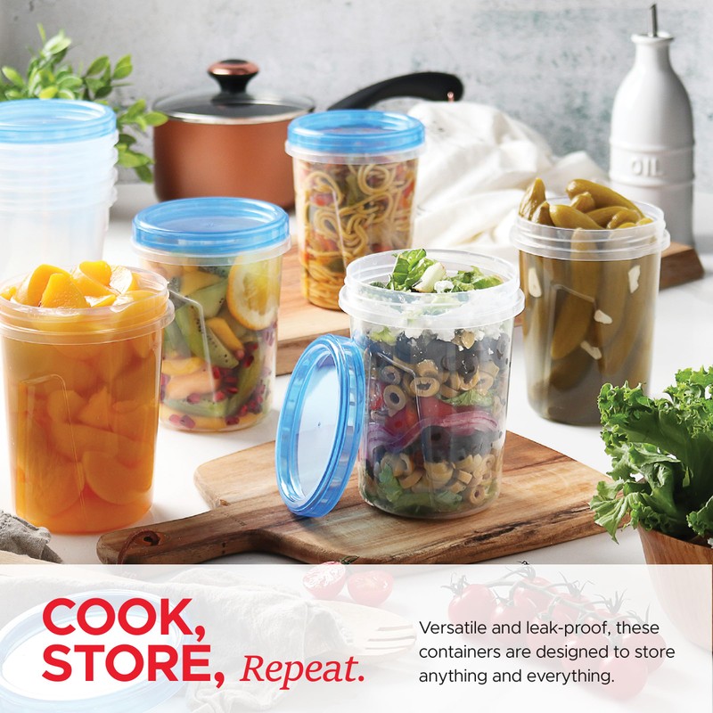10 Pack Leakproof Freezer Containers for Food with Twist Top