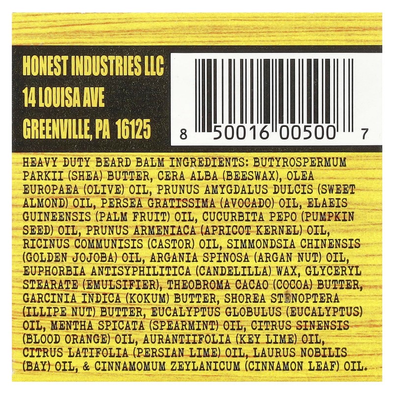 Honest Amish - Heavy Duty Beard Balm - 2 Ounce