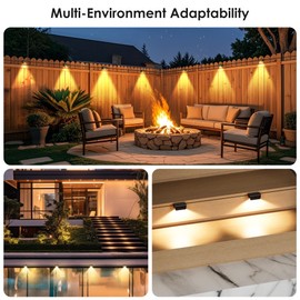 Incamity Deck Lights Outdoor, Fence Lights 10 Pack, Waterproof LED Step Lights for Outside, Backyard, Railing, Patio, Pool, Garden