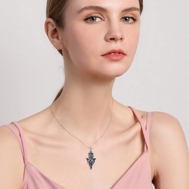 ROMANTICWORK Urn Necklace for Ashes Sterling Silver Pet Butterfly Angel Wings Cross Urn Pendant Chain Locket Chain Cremation Keepsake Jewellery Gifts for Women, Sterling Silver, No Gemstone