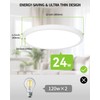 Flush Mount 12 Inch LED Ceiling Light Fixture, 24W Super