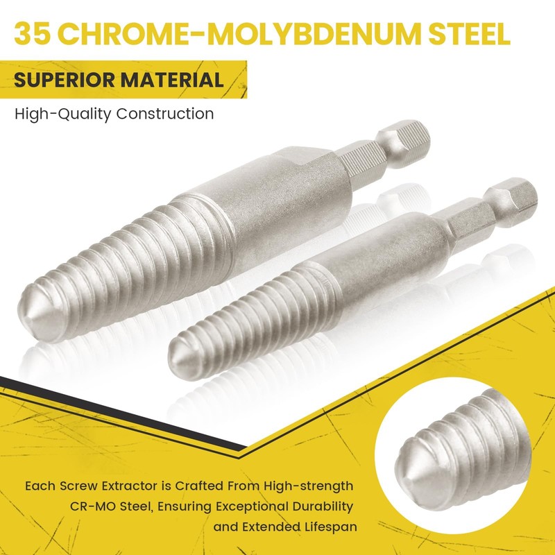 14-Pieces Screw Extractor and Left-Hand Drill Bit Set, Easy Out