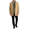 Haggar Men's Mid-Length Single Breasted Brushed Twill Topcoat, Camel, Small