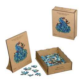 Philos 9021 Artifact Wooden Puzzle Peacock 99 Pieces in Wooden Box