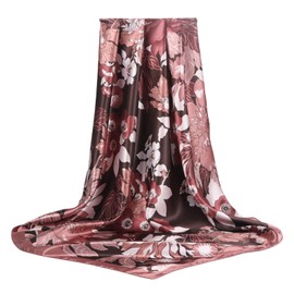 Traziewell Headscarf Woman Silk Scarf 27" Square Thin Soft Lattice Hair Scarf Wrap for Women Vintage Scarf Women 2909