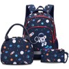 3PCS School Backpack for Boys Prints Kids Backpack Set Shoolbags
