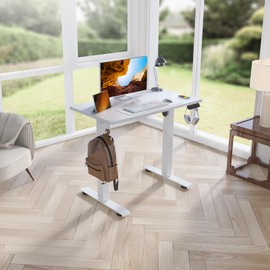 Kingant Standing Desk Height Adjustable Small Electric Stand Up Desks [35 x 20 Inch] - Ergonomic Sit Stand Desk Rising Desks for Home Office Computer Desk Stand Desk Workstation