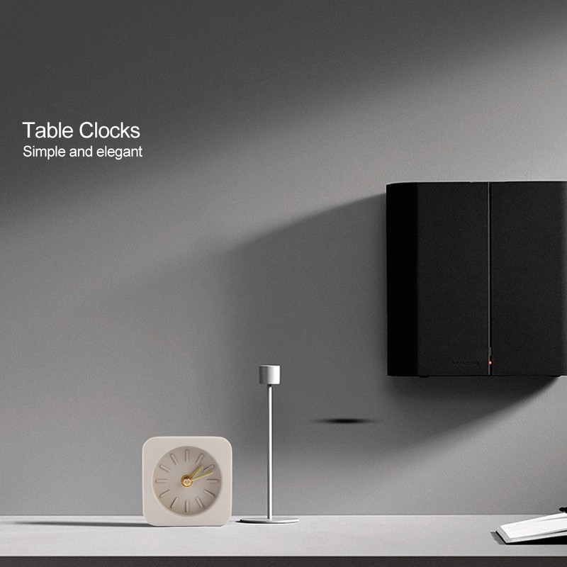 GEEKCOOK Simple Square Cement Desk Clock for Office Home Living